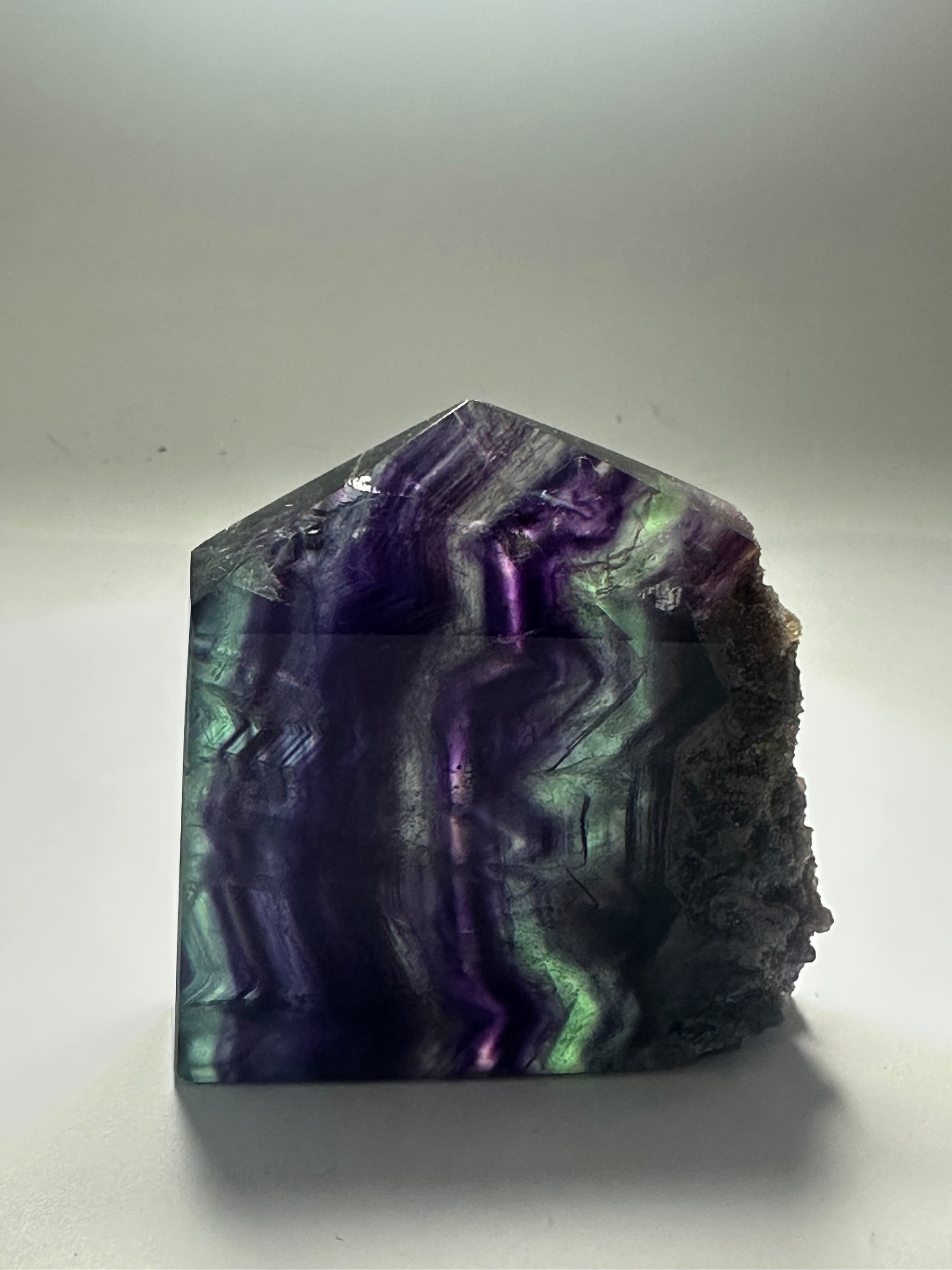 Transparent Fluorite Tower with Raw Edge – 163g