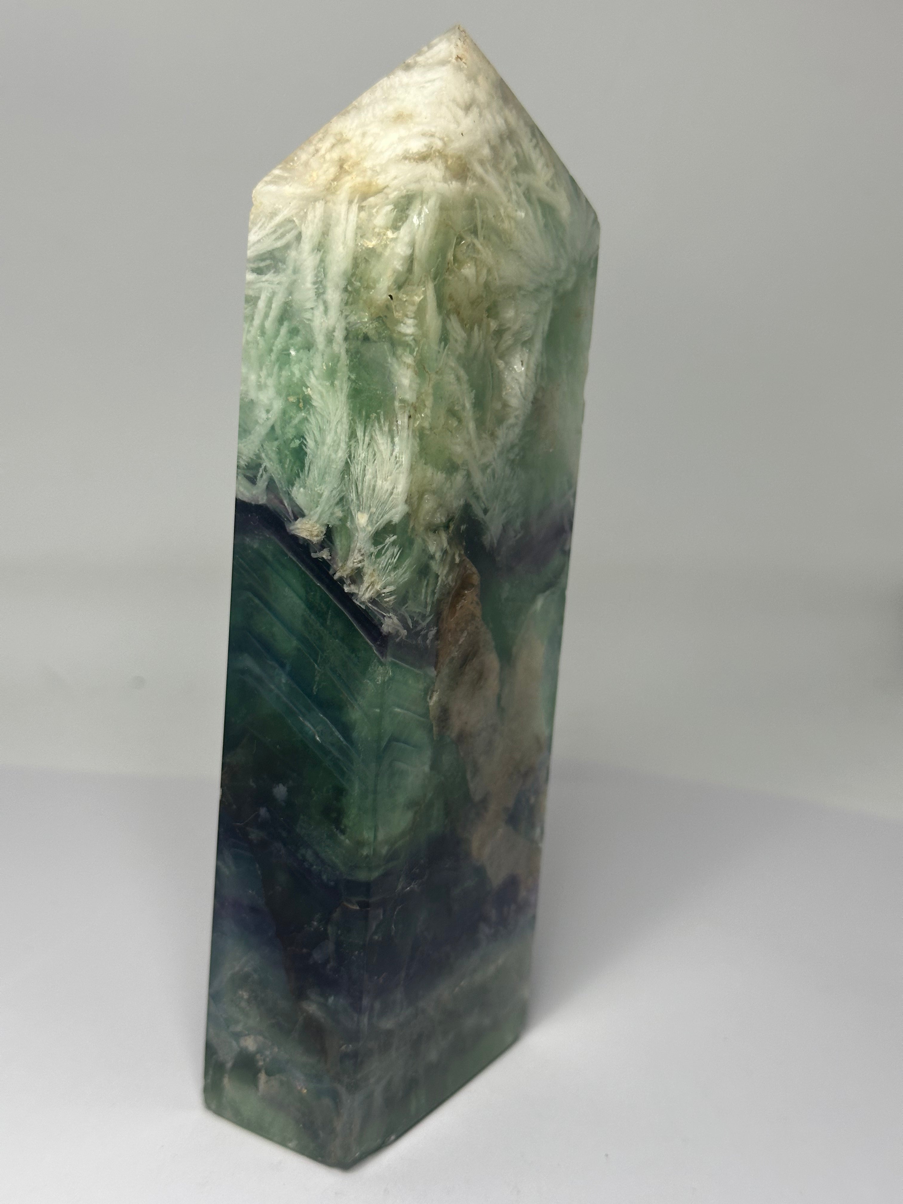 Feathered Fluorite Tower – 638g