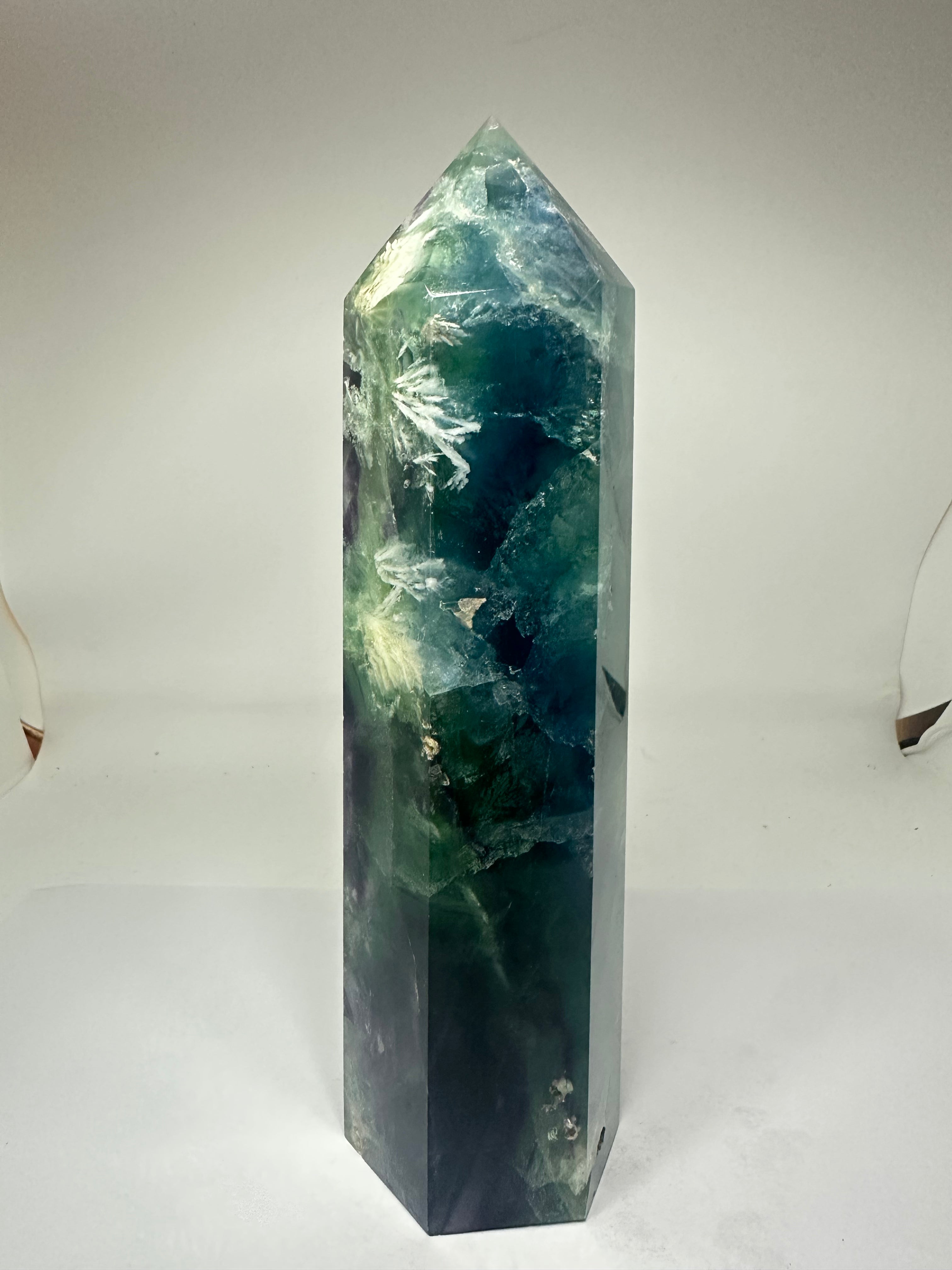 Blue Feather Fluorite Tower – 1.08kg