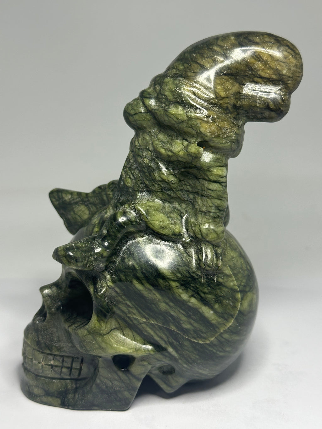 Green Jade Skull Gnome Carving – 1kg