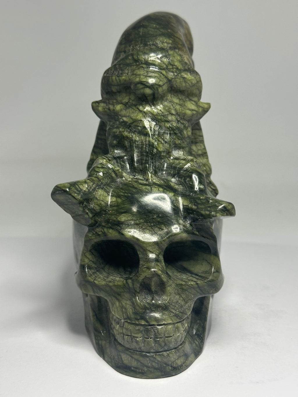 Green Jade Skull Gnome Carving – 1kg
