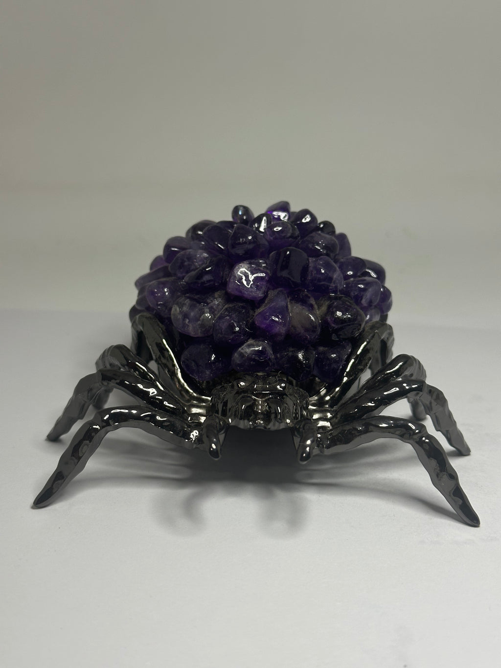 Amethyst Tumble Spider with Metal Body – 278g