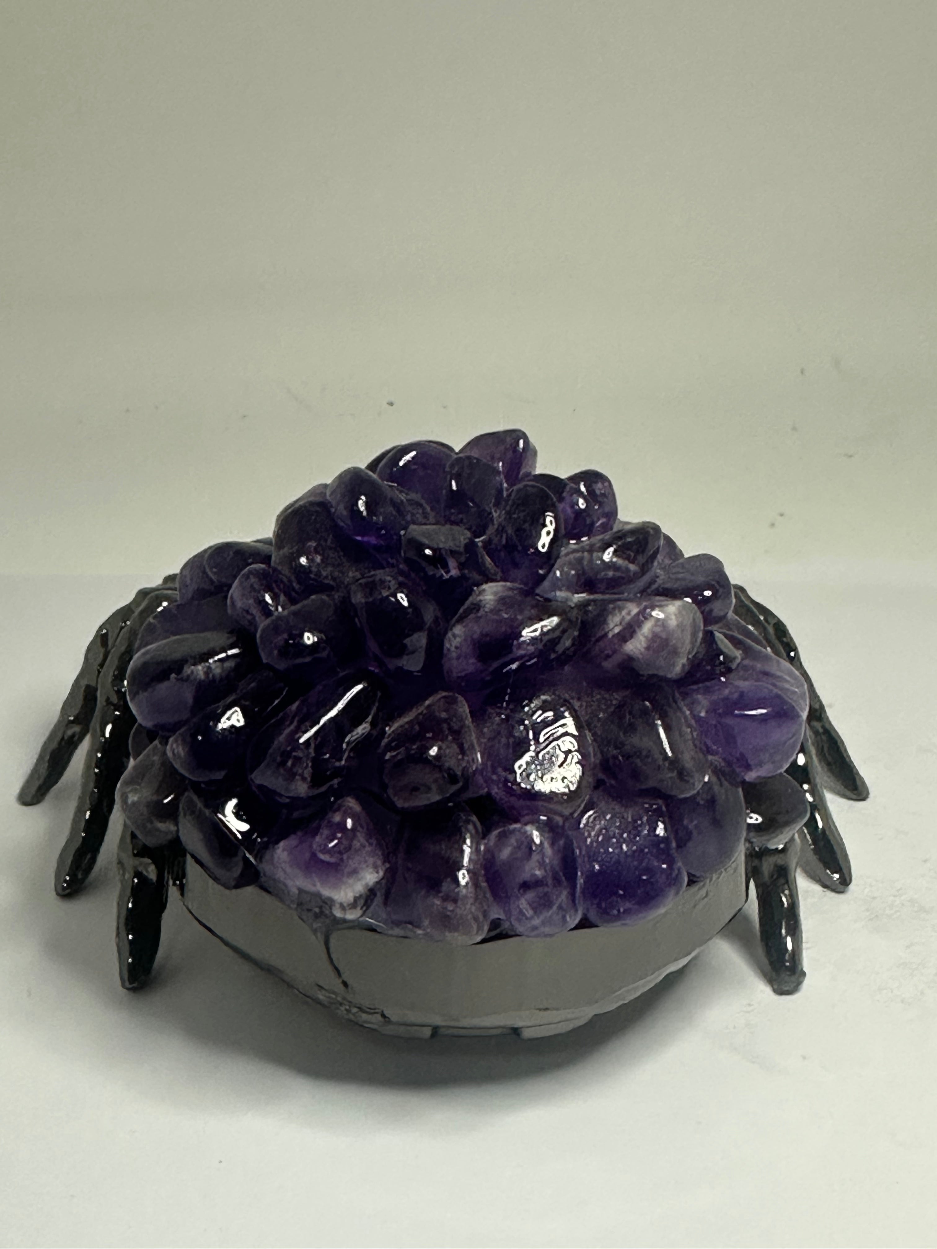 Amethyst Tumble Spider with Metal Body – 278g