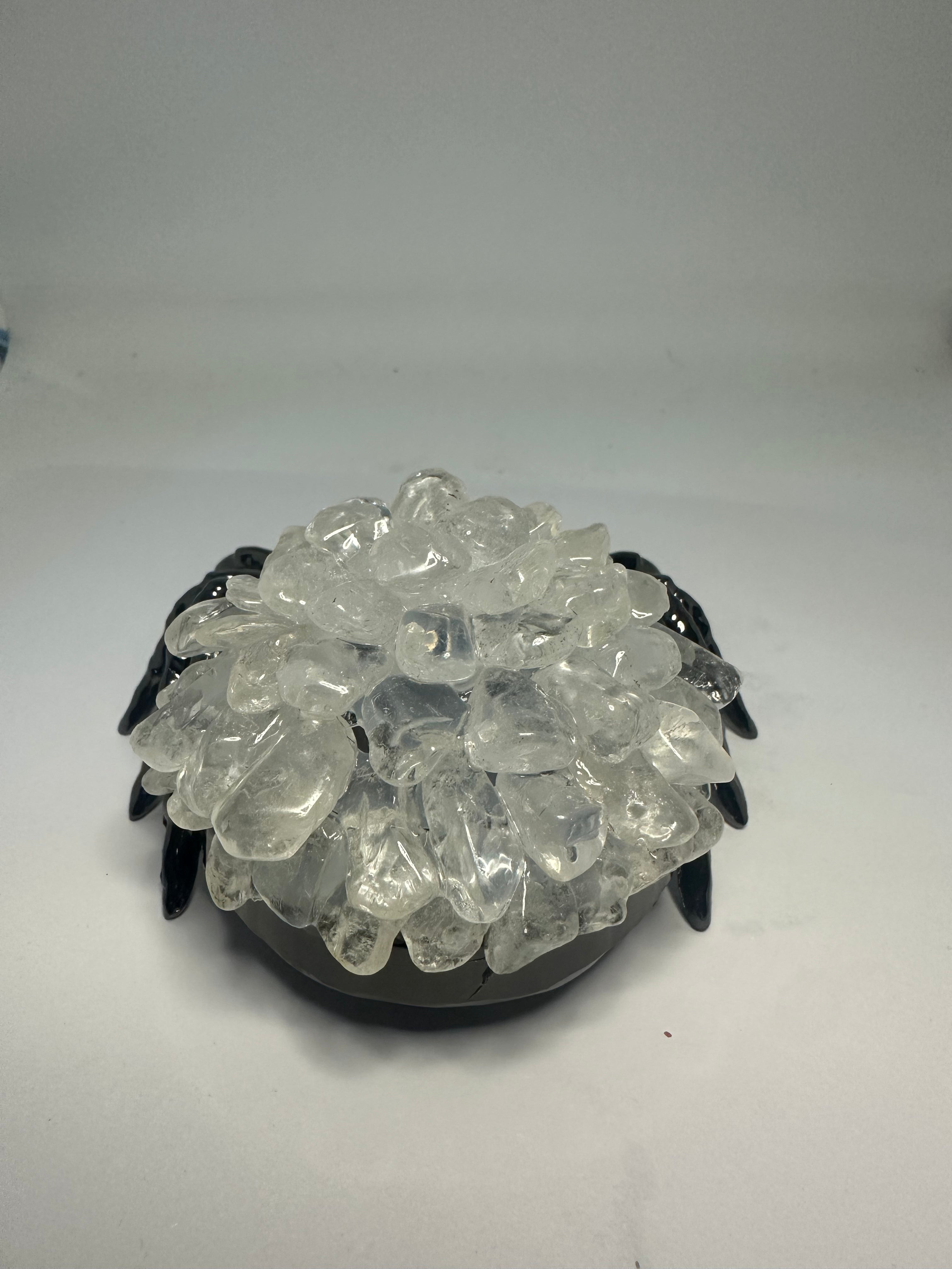 Clear Quartz Spider with Metal Body – 257g