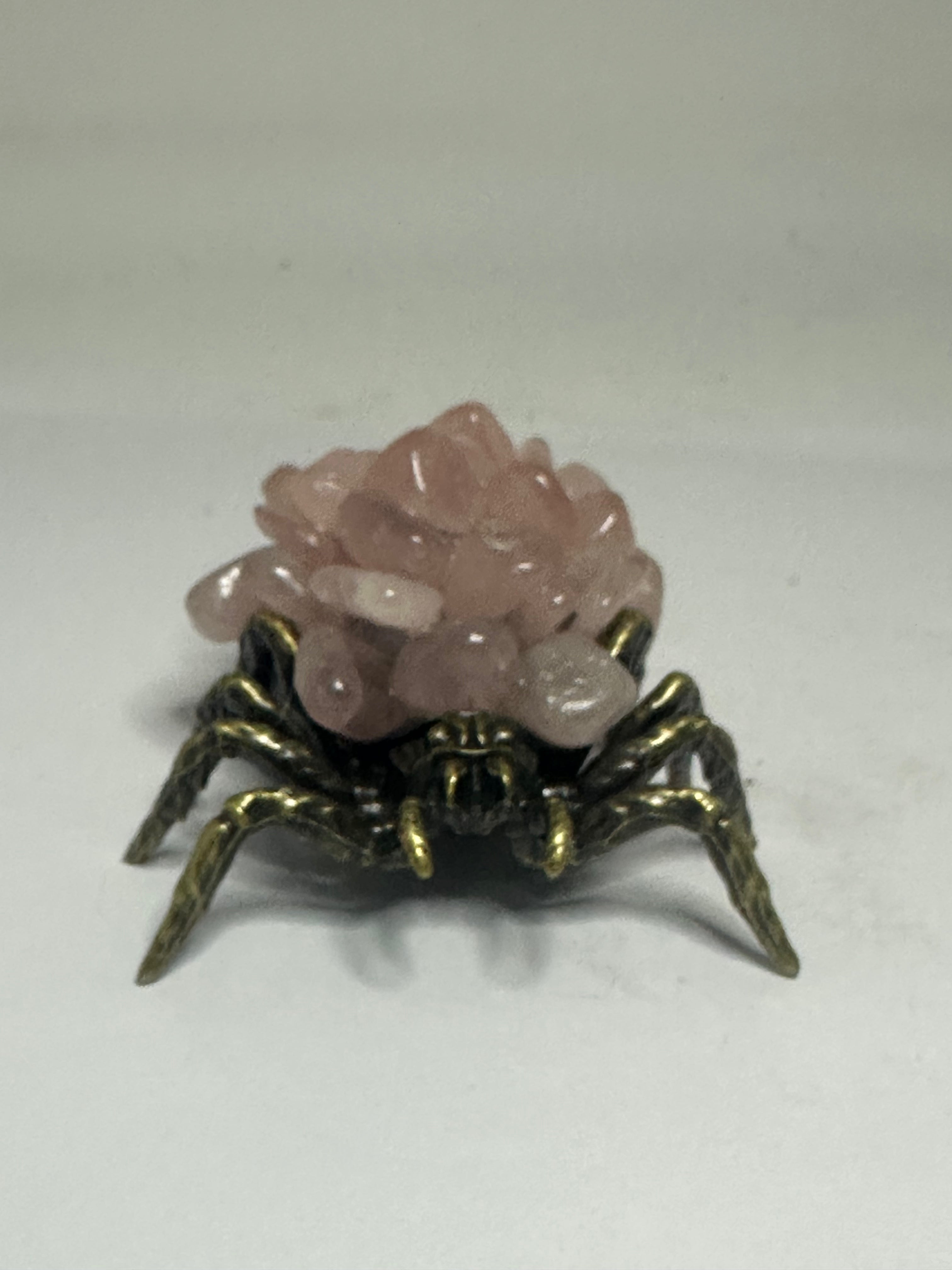 Rose Quartz Spider with Metal Body – 72g