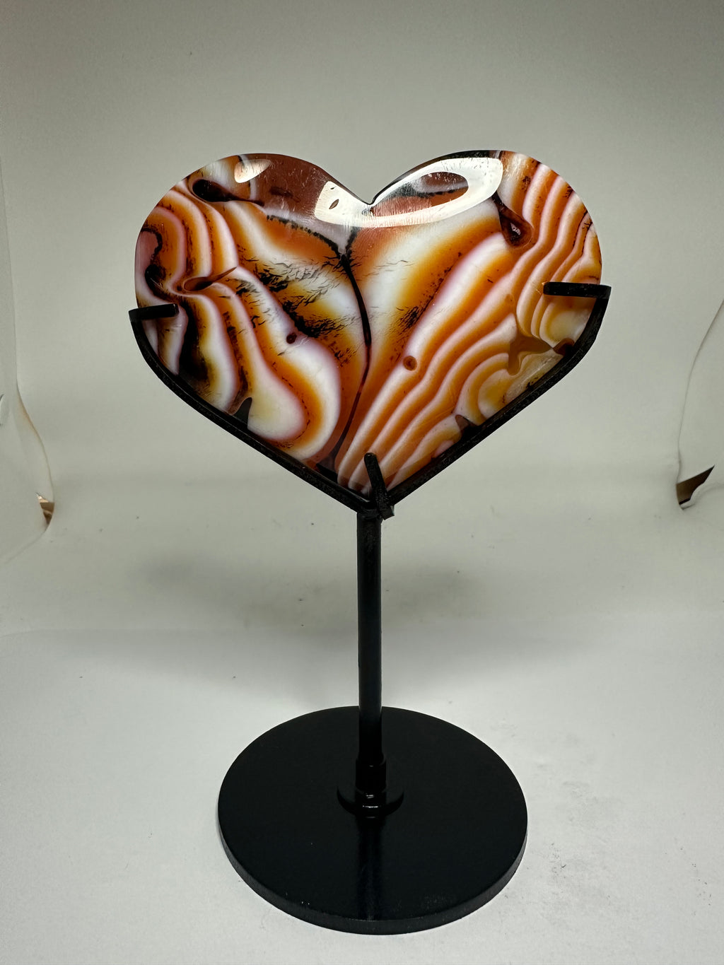 Sardonyx Heart on Custom Stand – 376g
