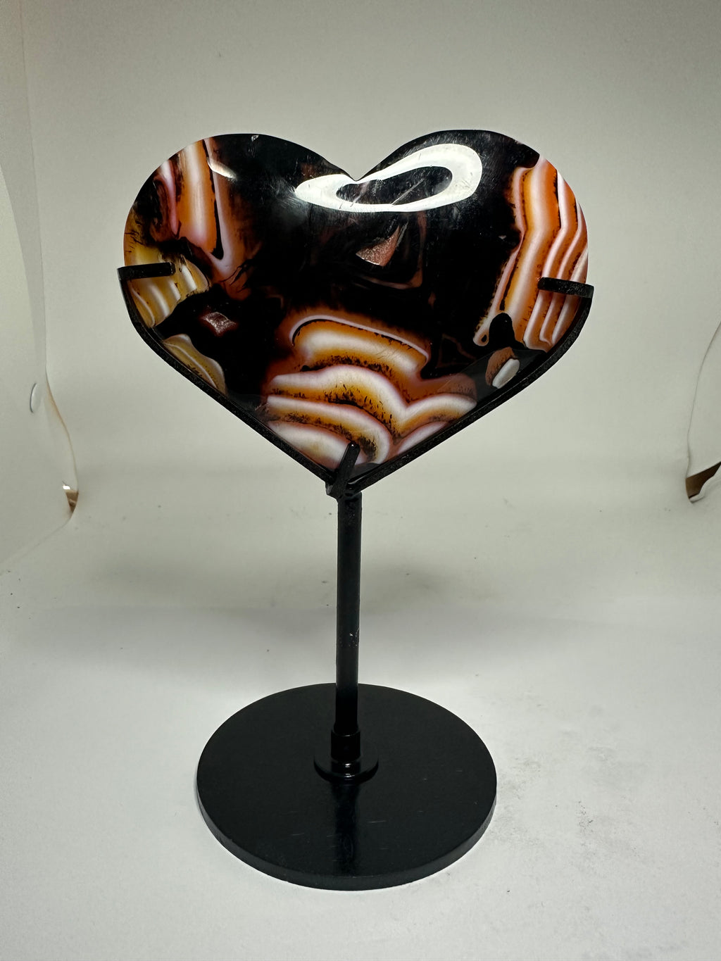Sardonyx Heart on Custom Stand – 376g
