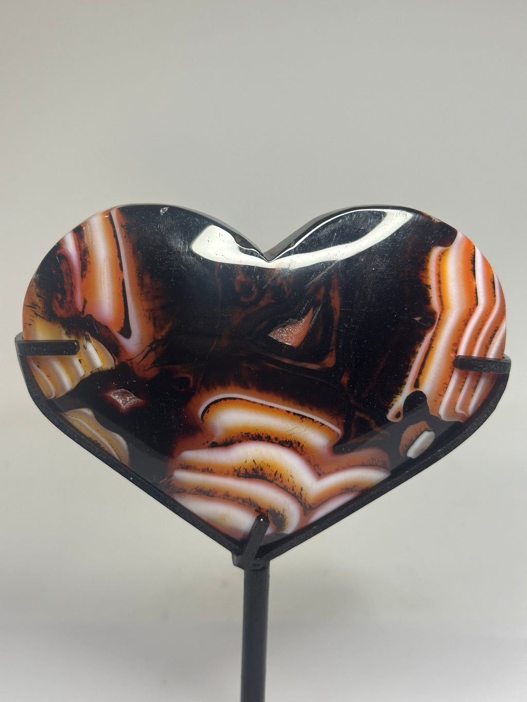 Sardonyx Heart on Custom Stand – 376g