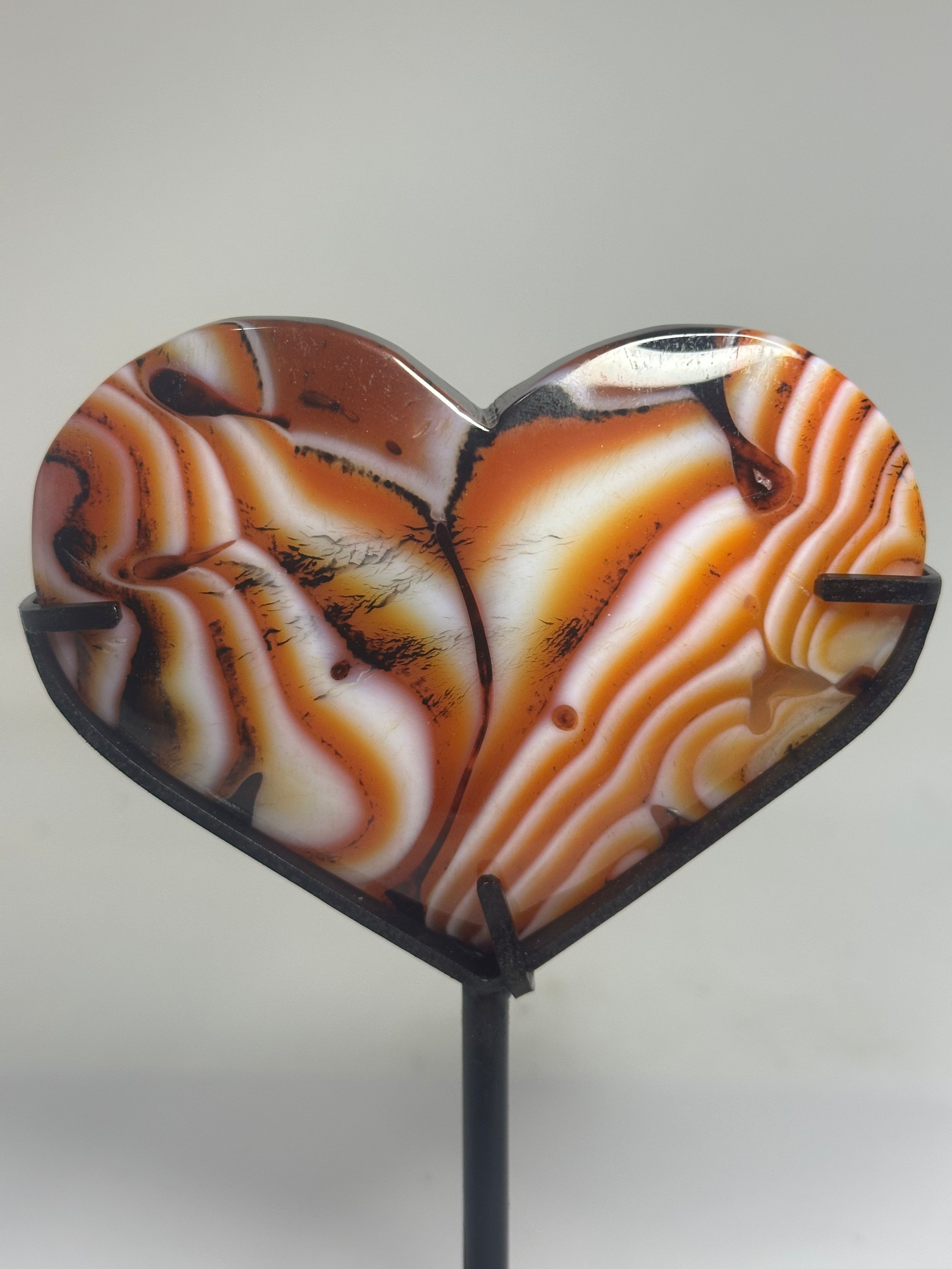 Sardonyx Heart on Custom Stand – 376g