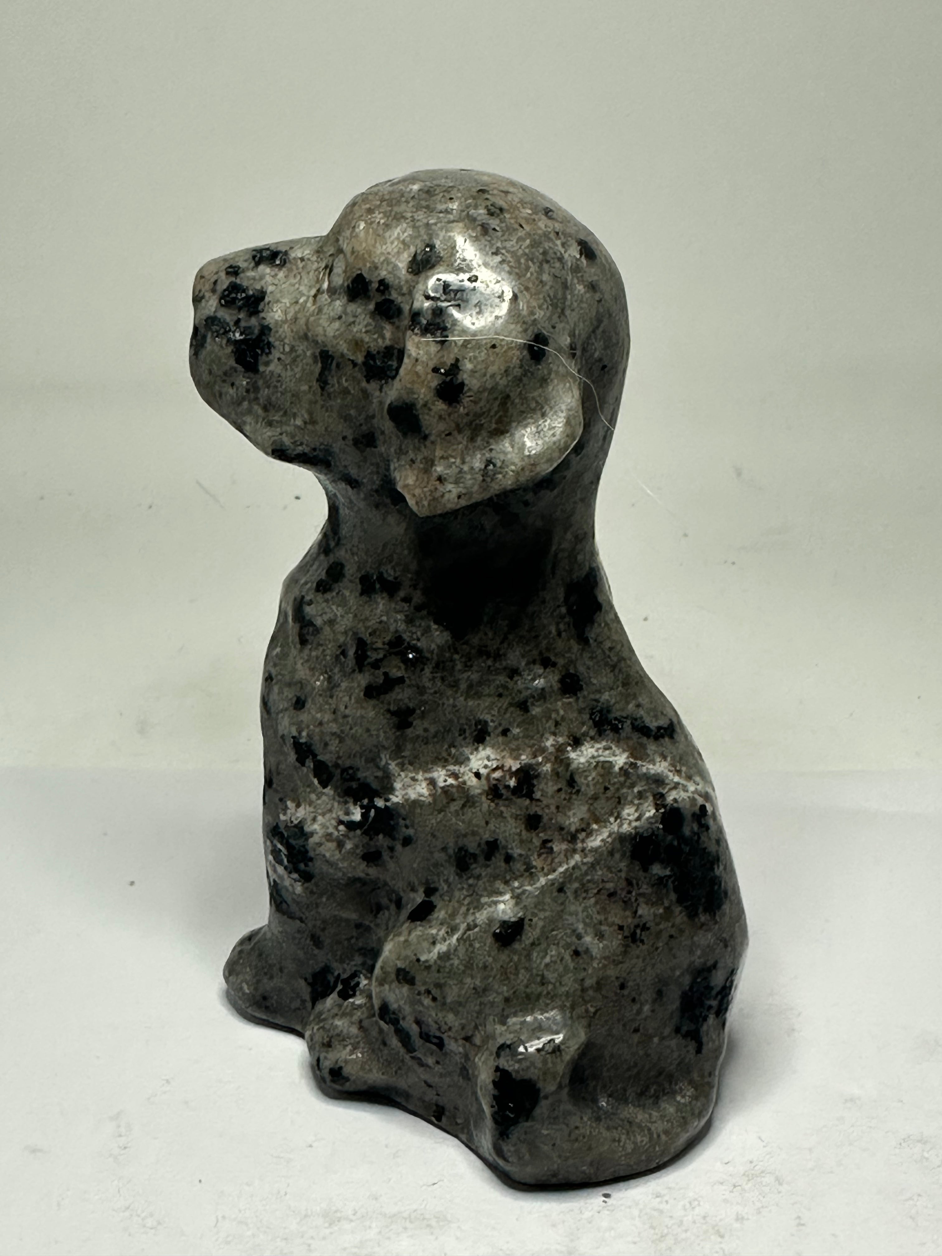 Carved yooperlite dog carving, 435g, shown from another angle