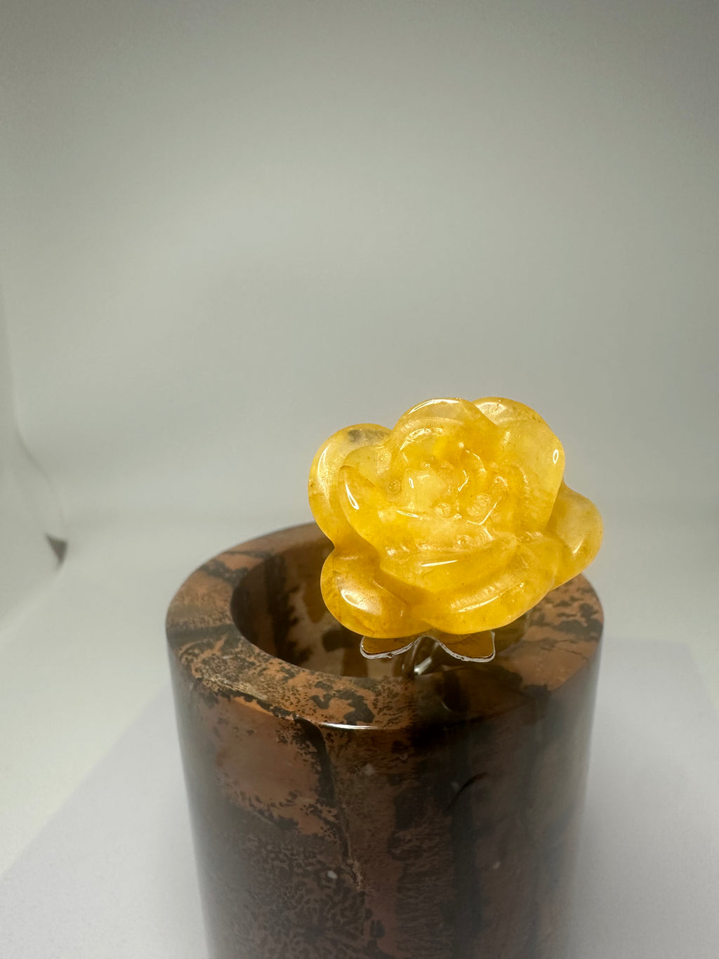 Golden Healer Rose with Silver Metal Stem