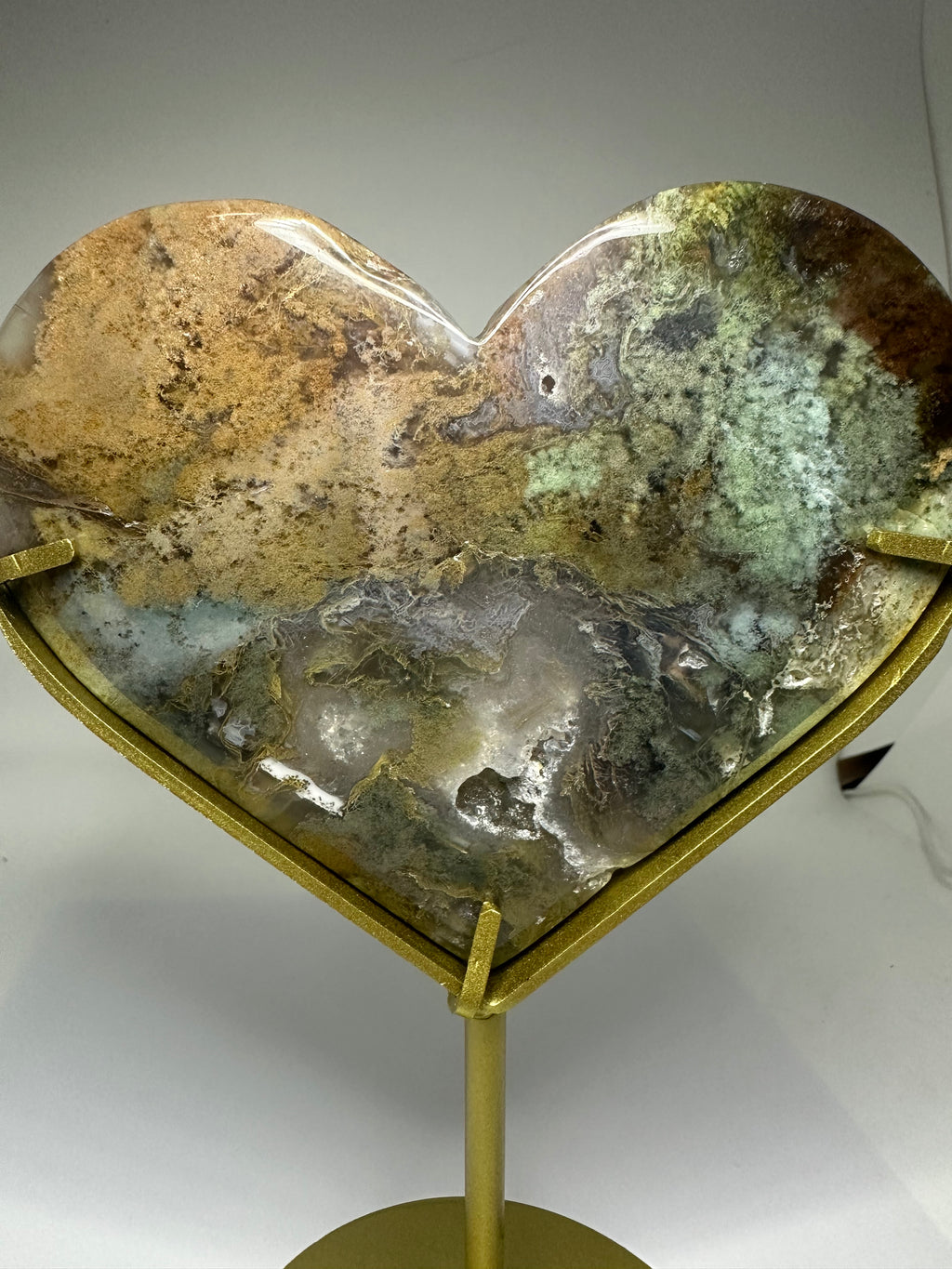 Moss Agate Heart with Druzy – 458g