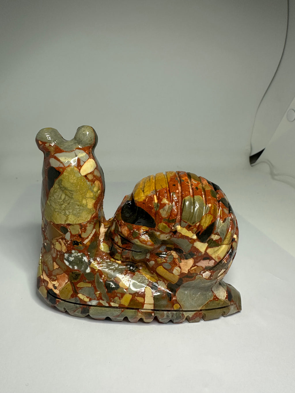 Longken Jade Snail & Skull Carving – 586g