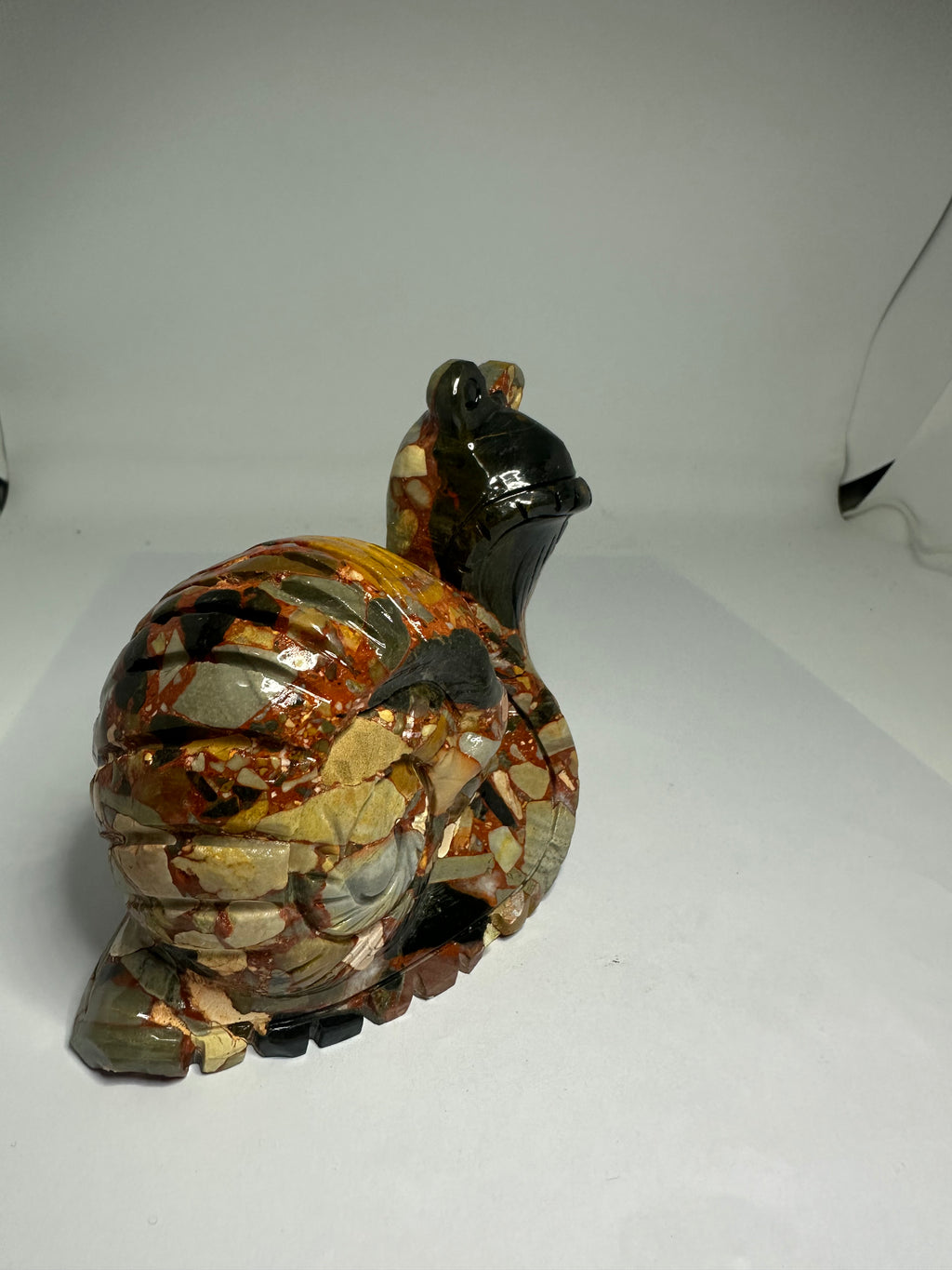 Longken Jade Snail & Skull Carving – 586g