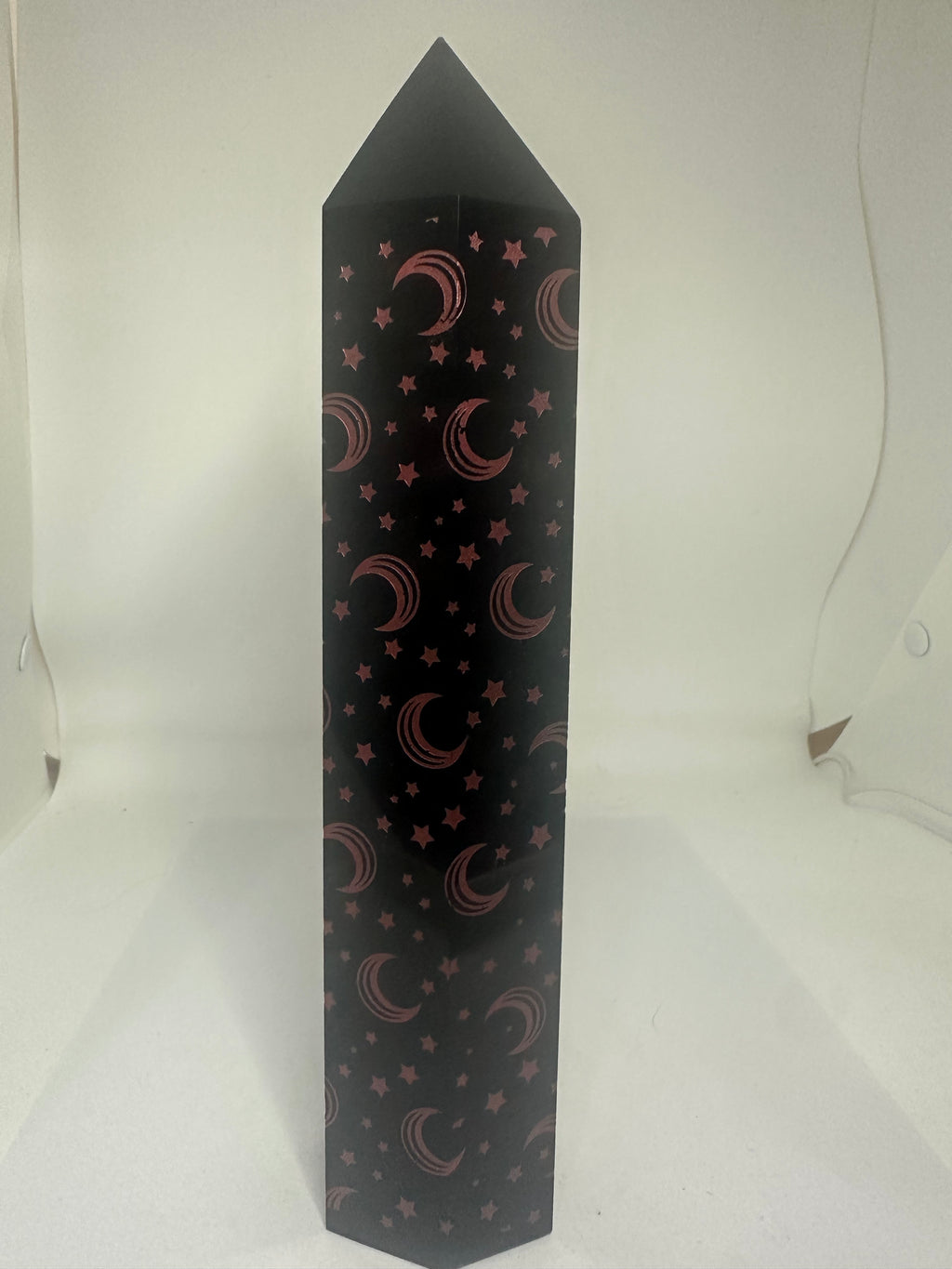 Black Obsidian Tower with Moon Design – 255mm - 881g