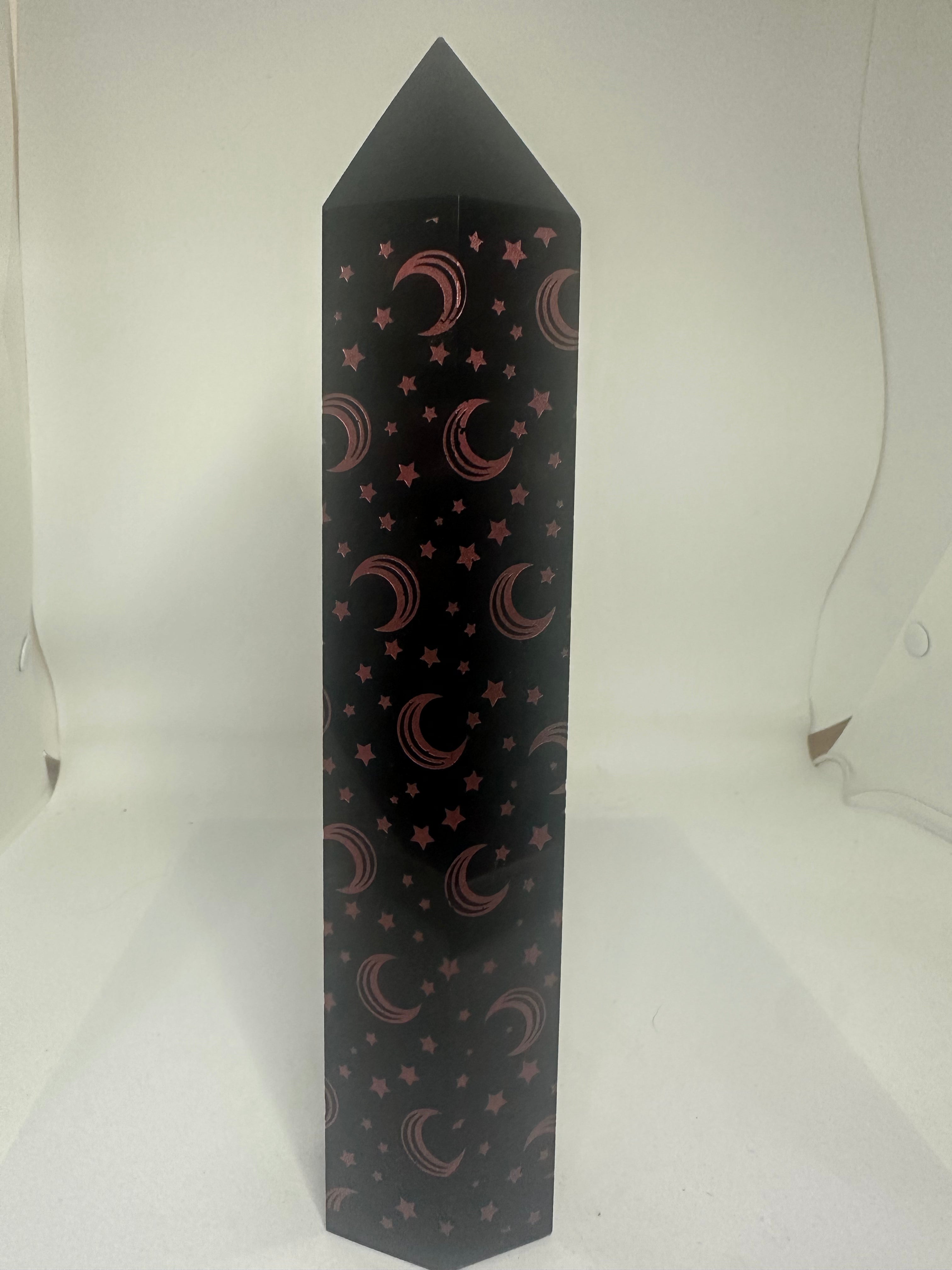 Black Obsidian Tower with Moon Design – 255mm - 881g