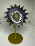 Agate Druzy Flower on Gold Custom Stand – 450g