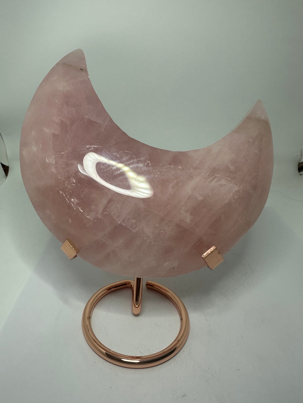Rose Quartz Moon Carving – 499g
