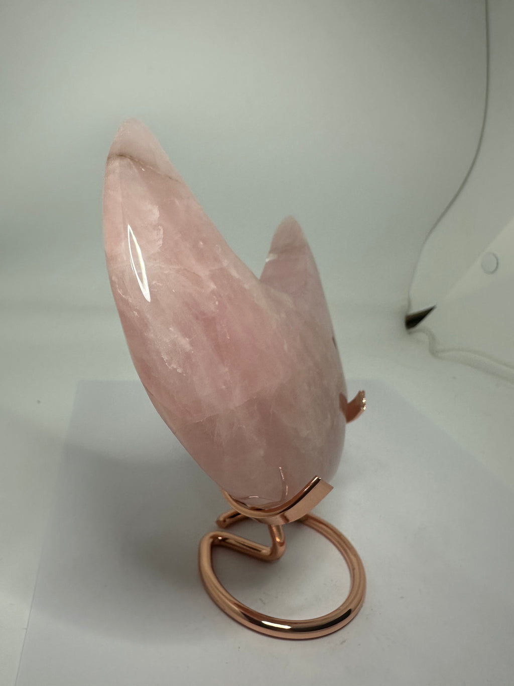 Rose Quartz Moon Carving – 499g