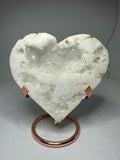Unpolished Clear Quartz Geode Heart Carving – 315g