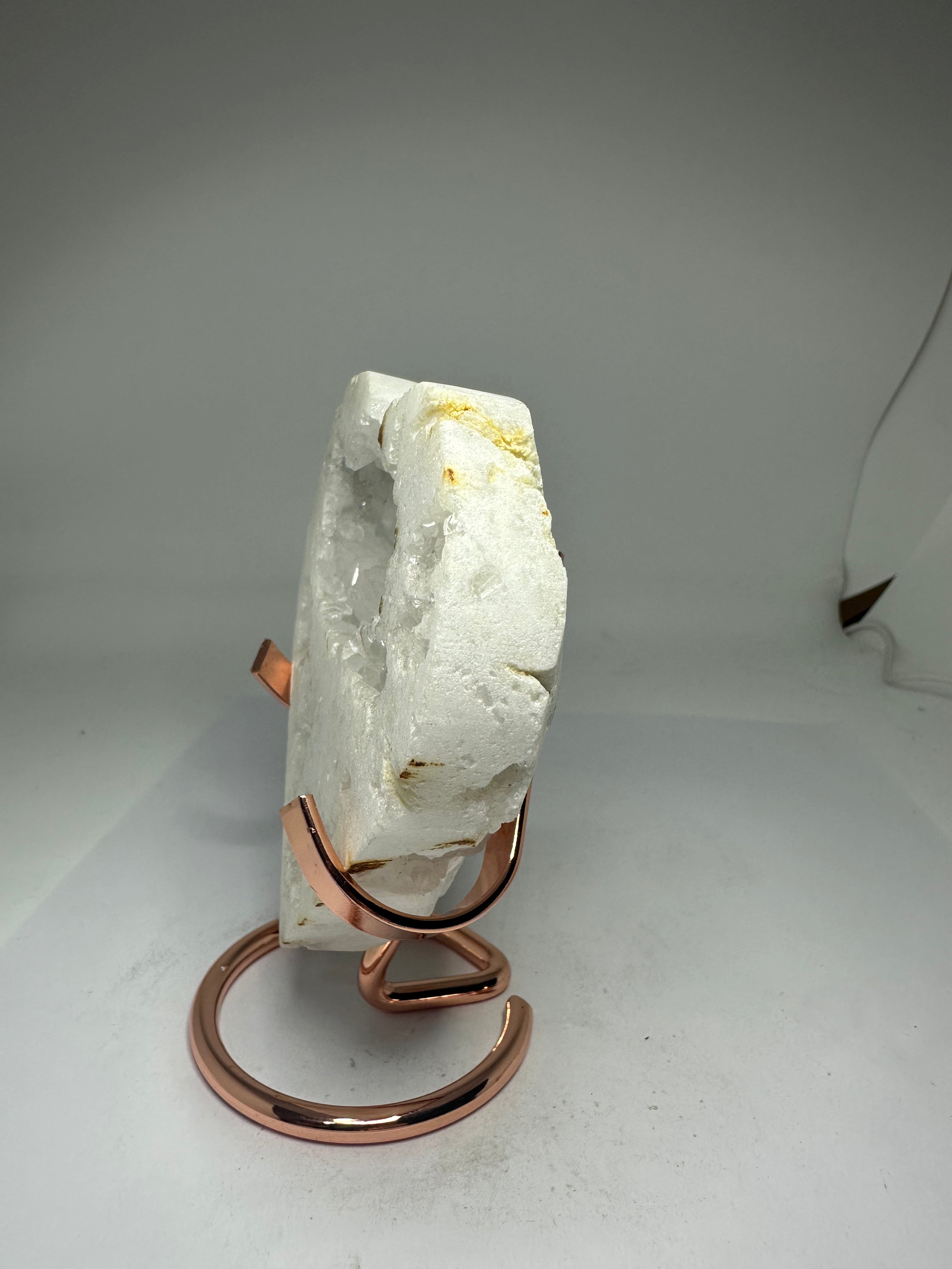 Unpolished Clear Quartz Geode Heart Carving – 315g
