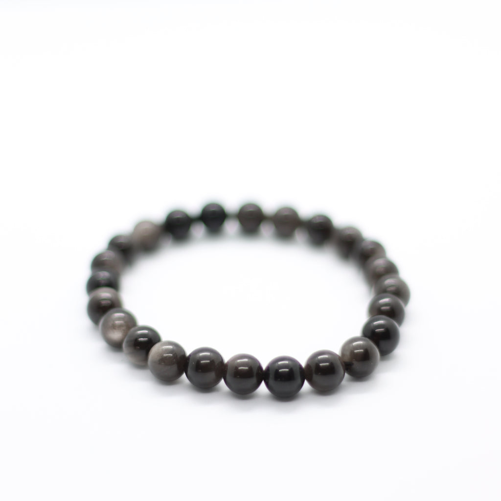 Silver Obsidian Bracelet – 8mm