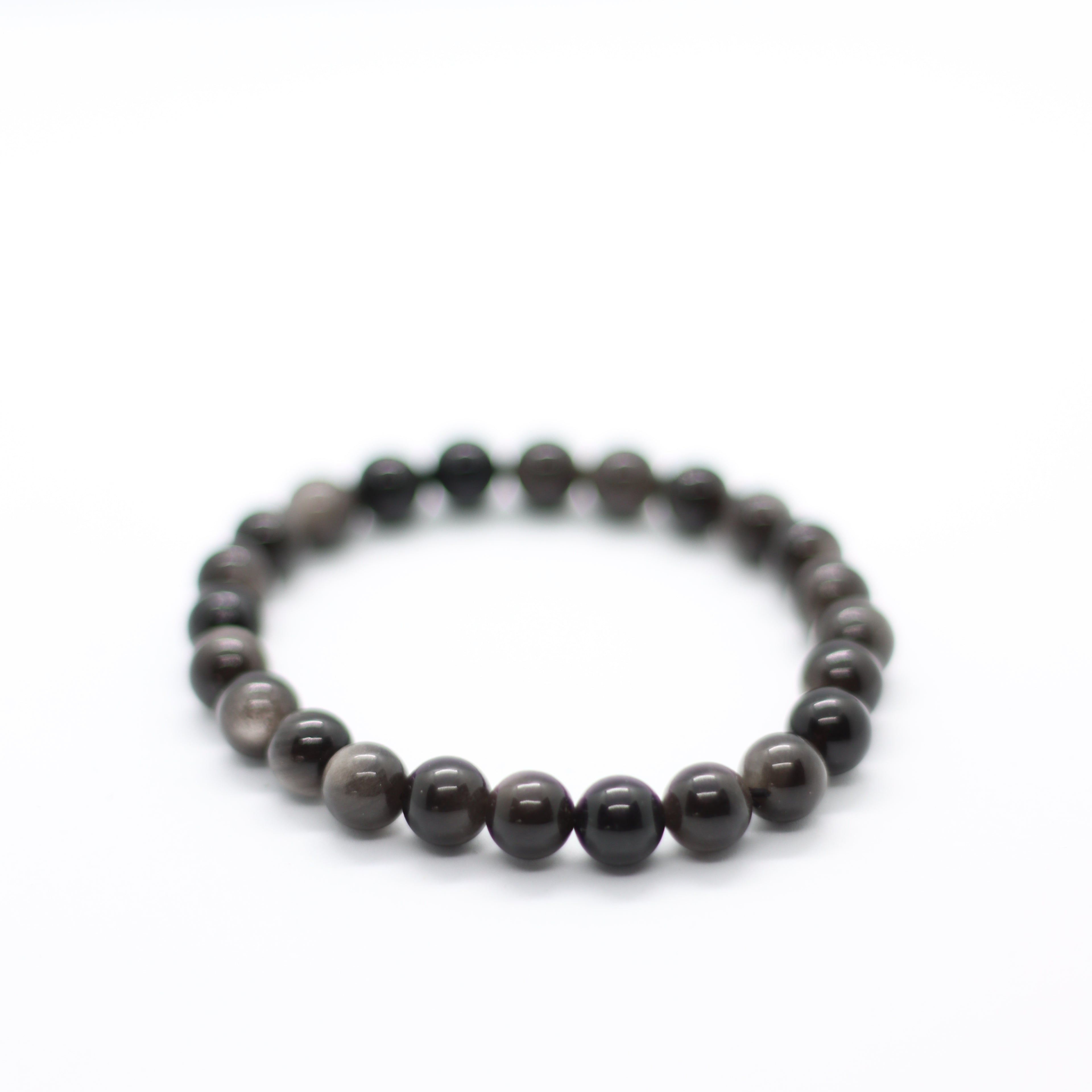 Silver Obsidian Bracelet – 8mm