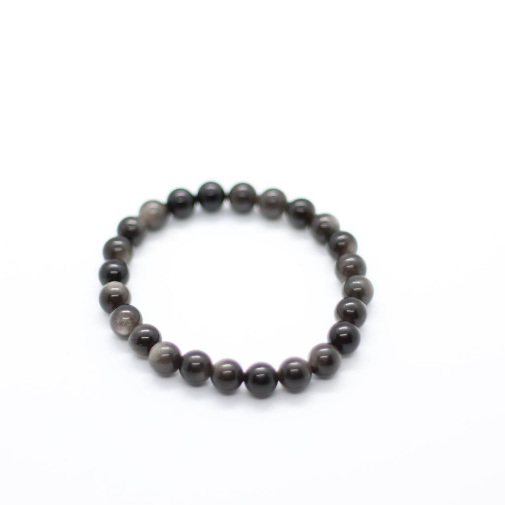Silver Obsidian Bracelet – 8mm
