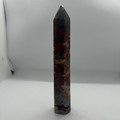 Red Moss Agate Tower with Druzy – 200mm / 351g