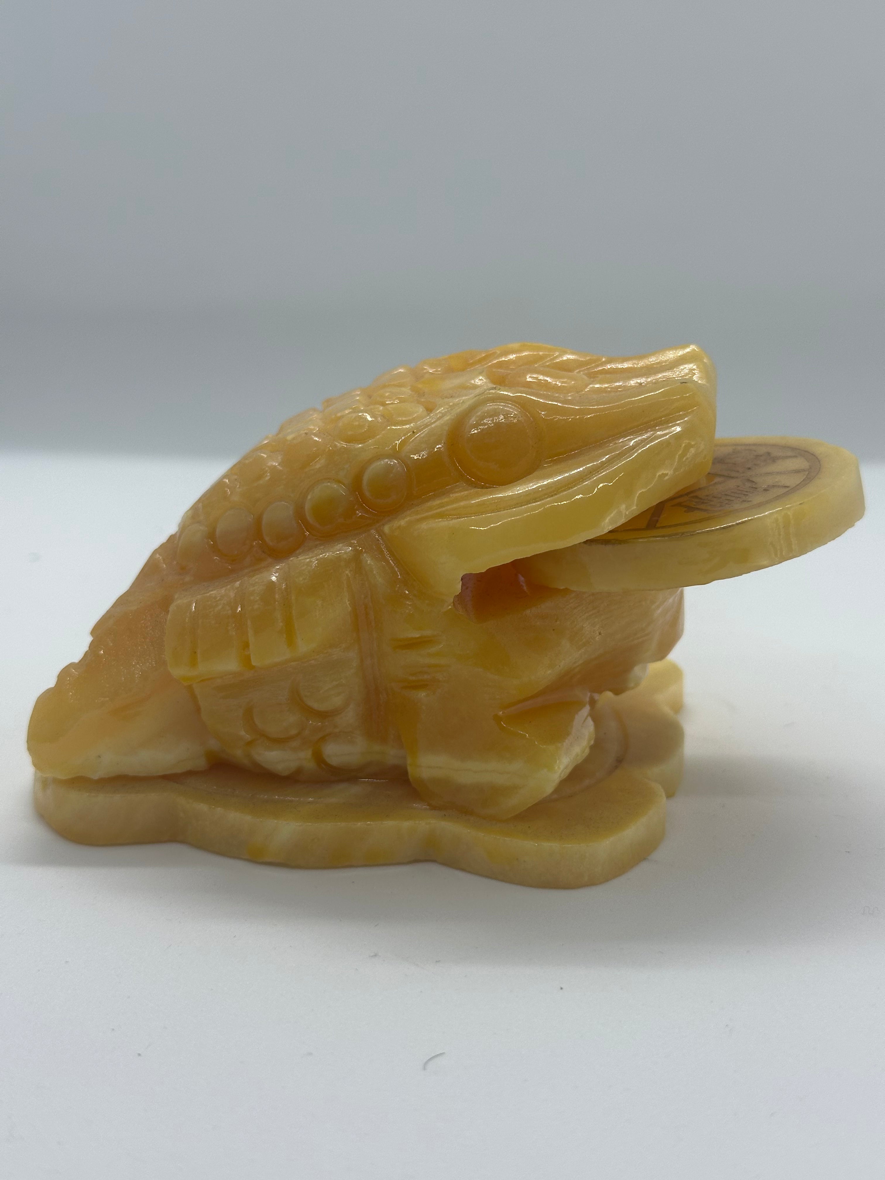Orange Calcite Money Toad – 572g