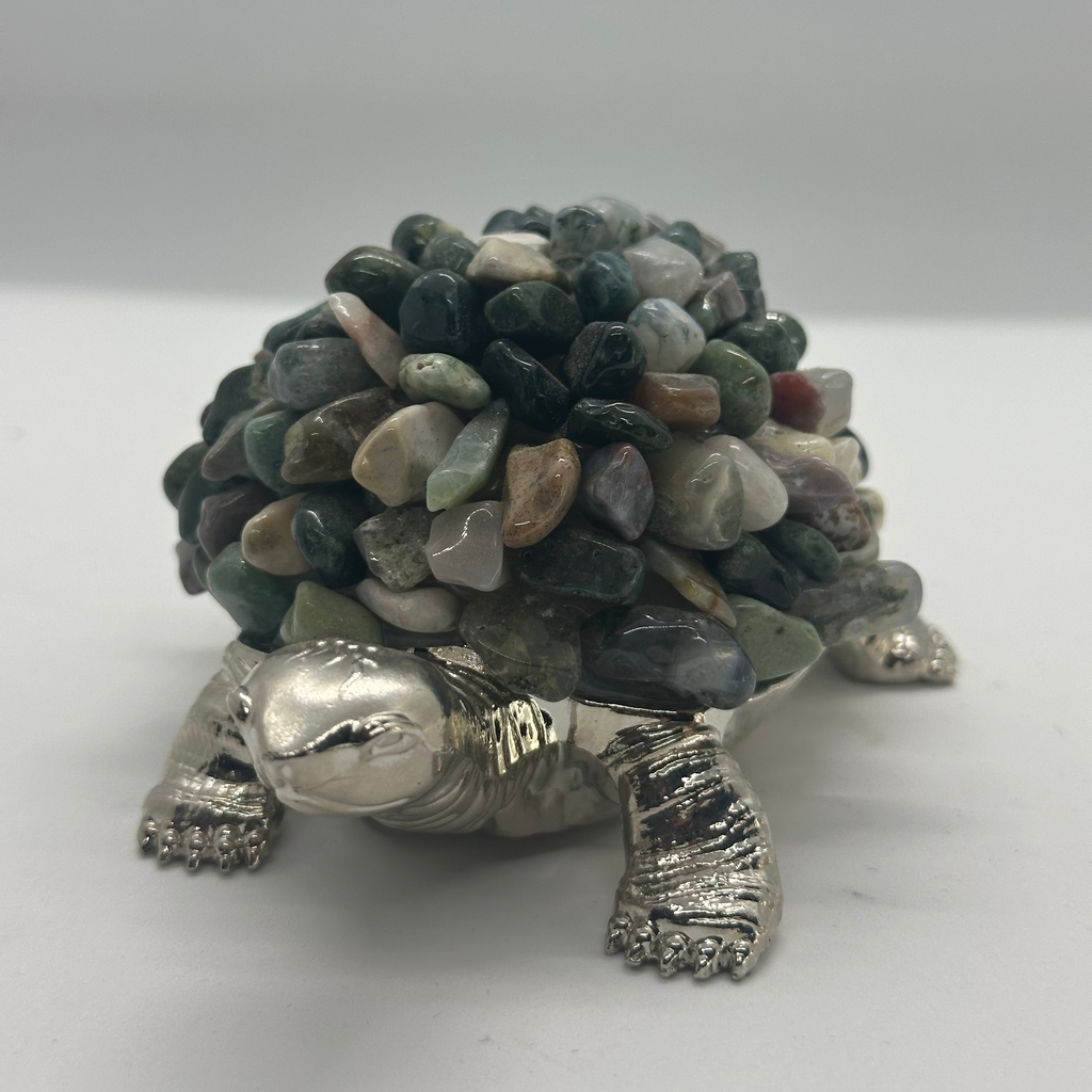 Moss Agate Chip Turtle – 271g