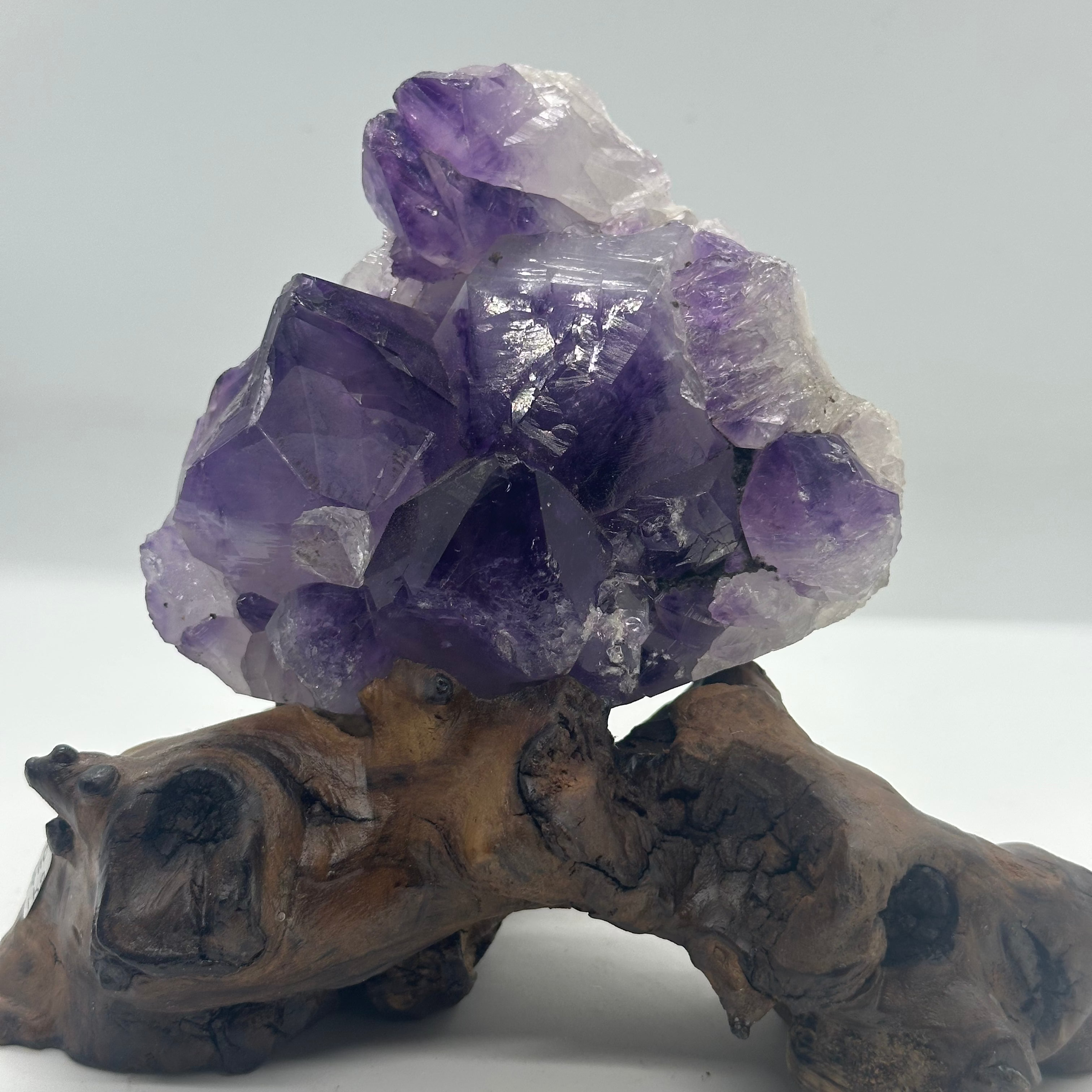 Amethyst Raw Specimen with Custom Wooden Stand – 1.205kg
