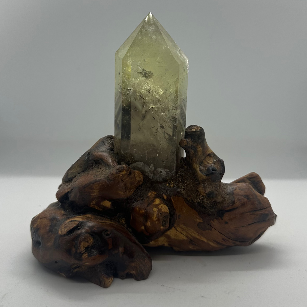 Citrine Tower with Custom Wooden Stand – 388g