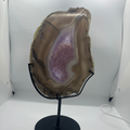 Amethyst Agate Slab with Custom Stand – 1.126kg