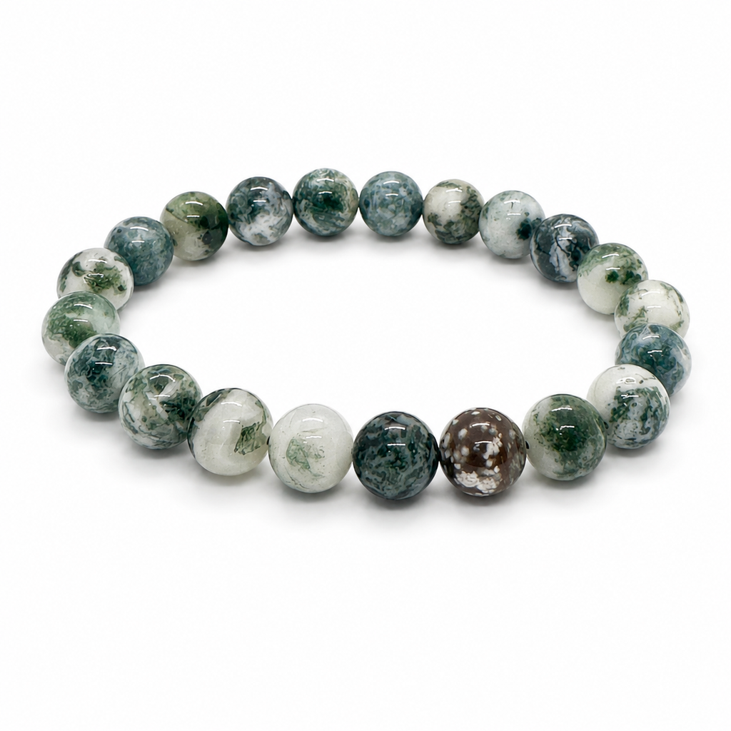 Moss Agate Bracelet – 10mm